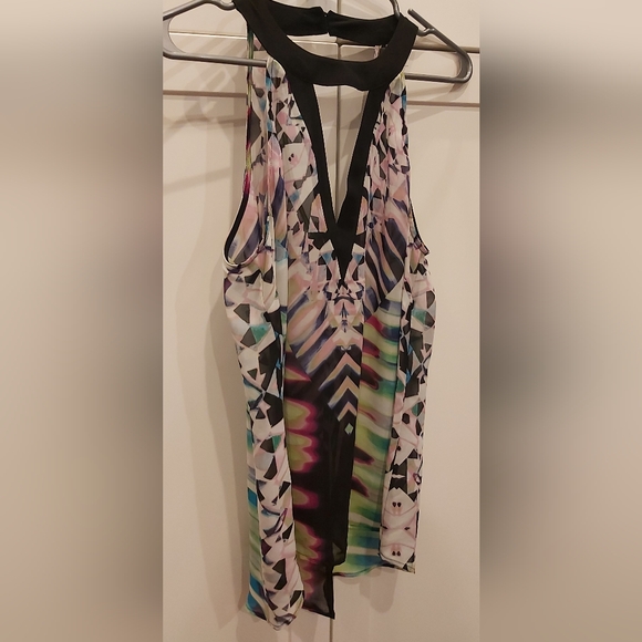 Bisou Bisou watercolor halter top - Picture 2 of 9